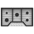Whirlpool - 36 in. Wide 5 burners Built-In Gas Cooktop with EZ-2-Lift Hinged Cast-Iron Grates - White
