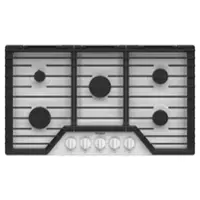 Whirlpool - 36" Built-In Gas Cooktop with 5 Burners and EZ-2-Lift Hinged Cast-Iron Grates - White - Front_Zoom