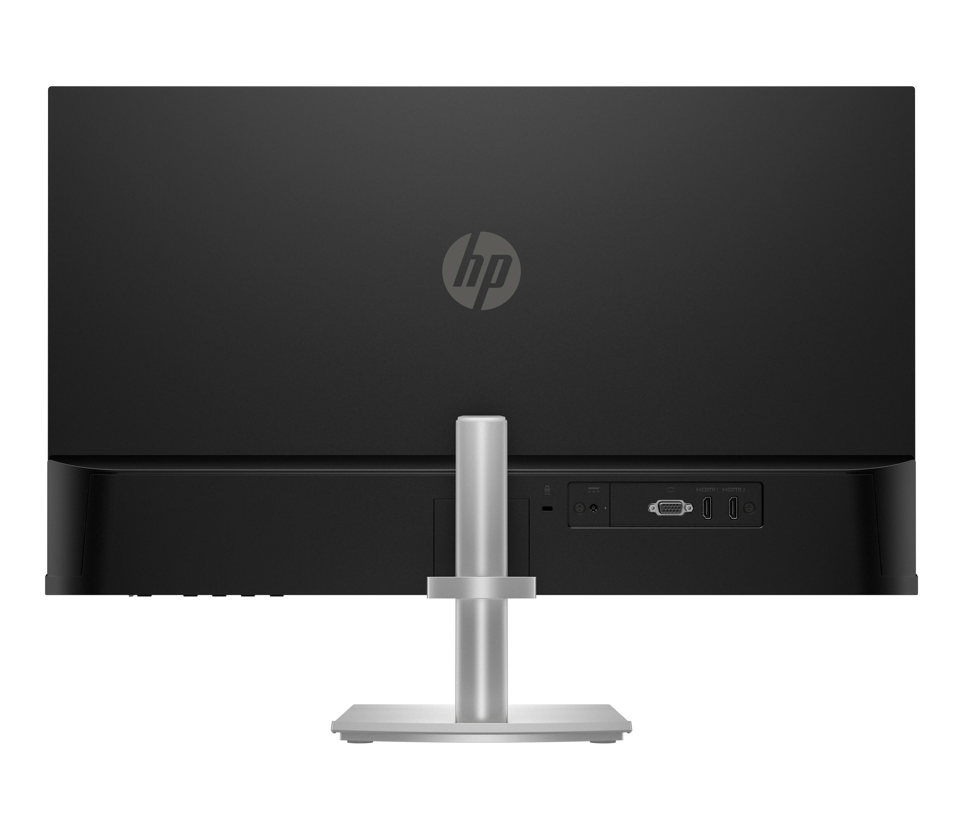 Back. HP - 27" IPS LED FHD FreeSync Monitor with Adjustable Height (HDMI, VGA) - Silver & Black.