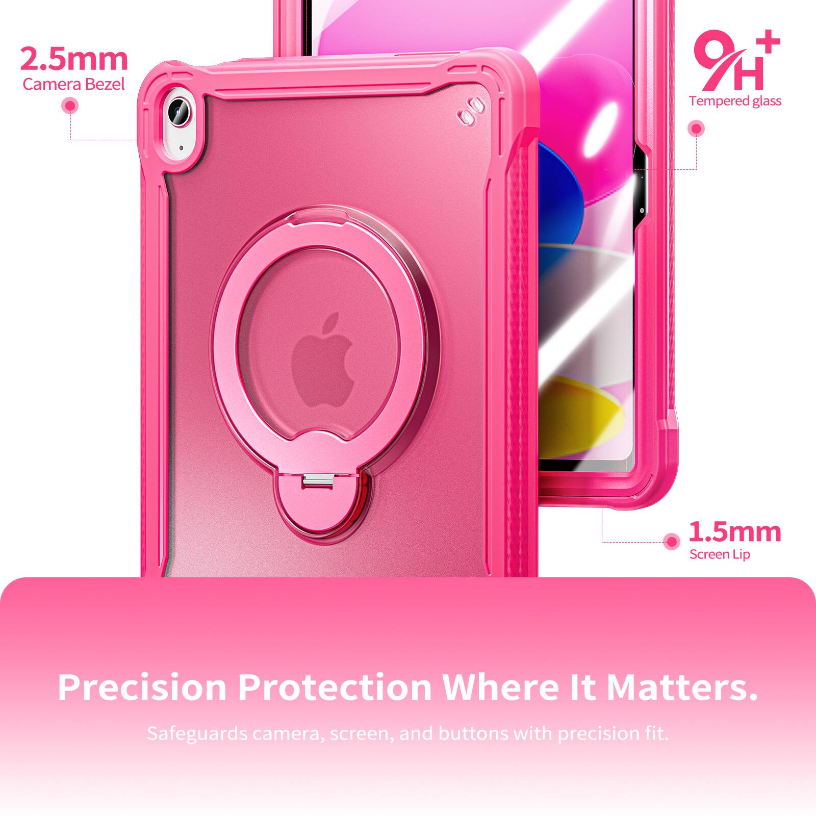2.5mm Camera Bezel + 9H Tempered Glass 1.5mm Screen Lip Precision Protection Where It Matters. Safeguards camera, screen, and buttons with precision fit.
