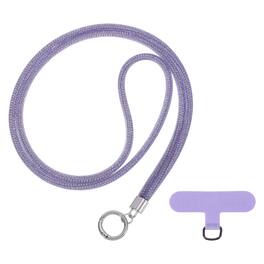 Unique Bargains - 1pc Water Diamond Wrist Phone Bling Shoulder Strap with Tether Tab Universal Lanyard for Smartphones - Purple