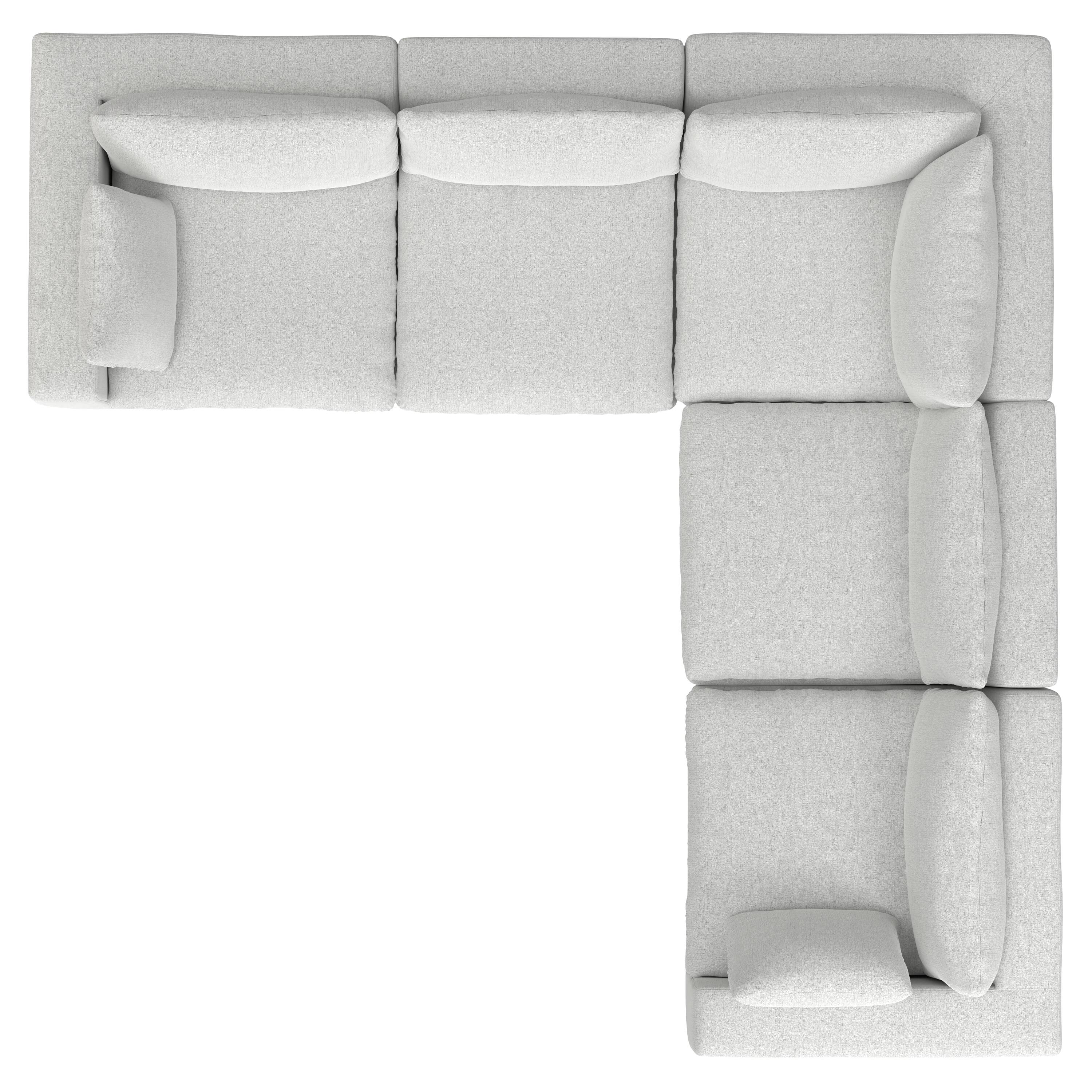 Back. Simpli Home - Jasmine Corner Sectional Modular Sofa in Performance Fabric - Cloud Grey.