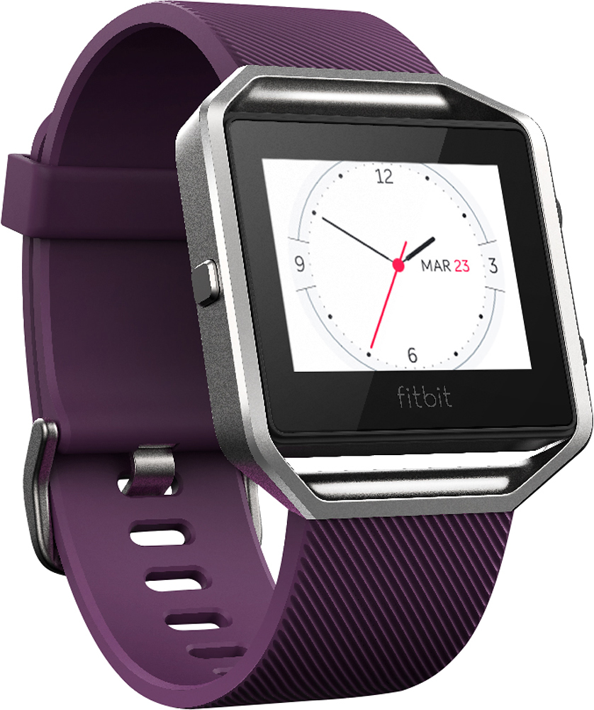 Large *does NOT work* Fitbit Blaze Smart Fitness Watch Silver Plum 