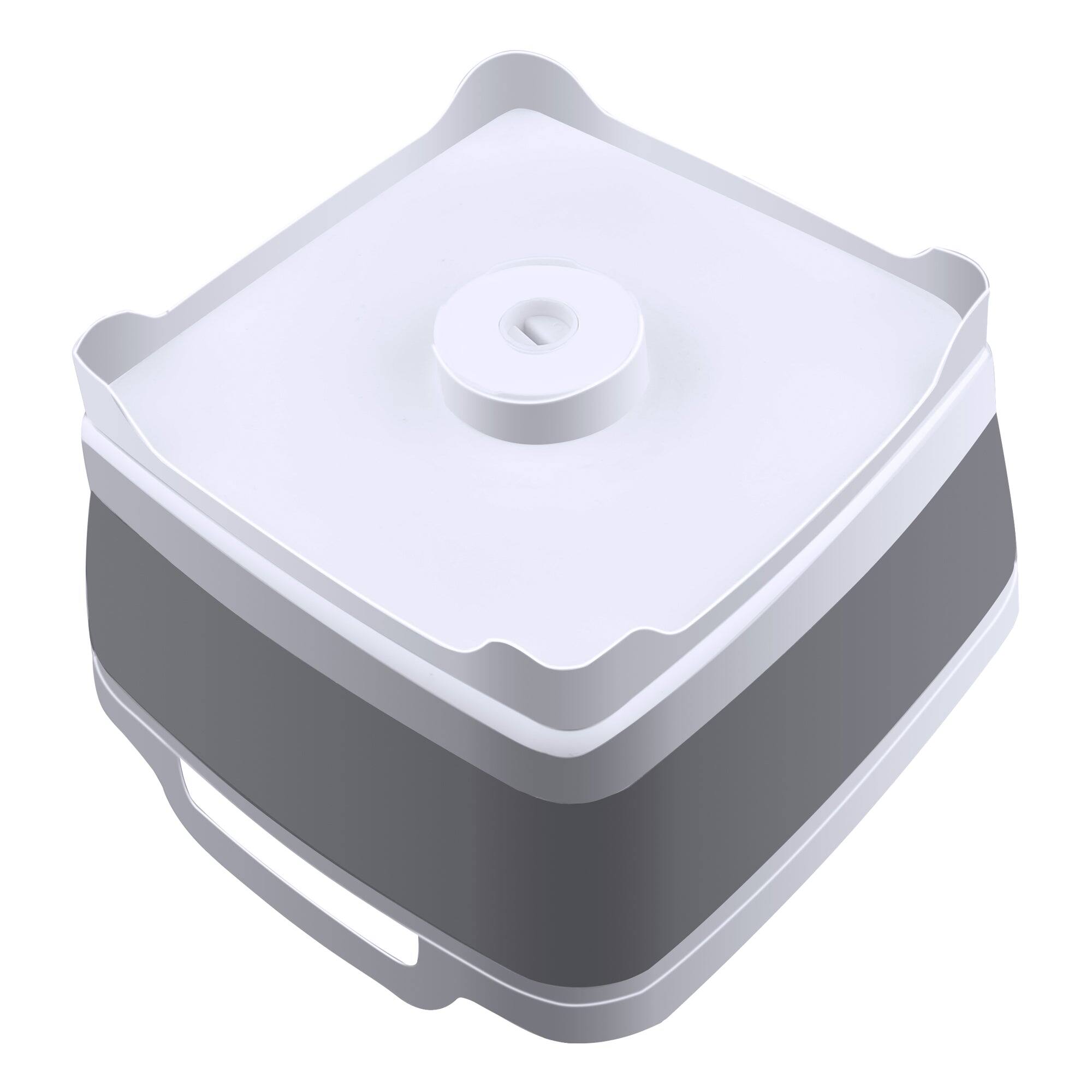 Alt View 7. Odoland - Foldable Dish Tub Washing Basin Collapsible Draining Pan Strainer Food Basket - Grey.