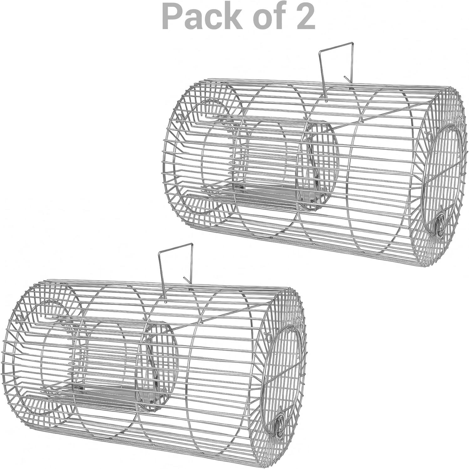 Angle. LIVEVIE - Humane Mouse Trap Live Catch and Release Rodent Trap Set of 2 - Metal.