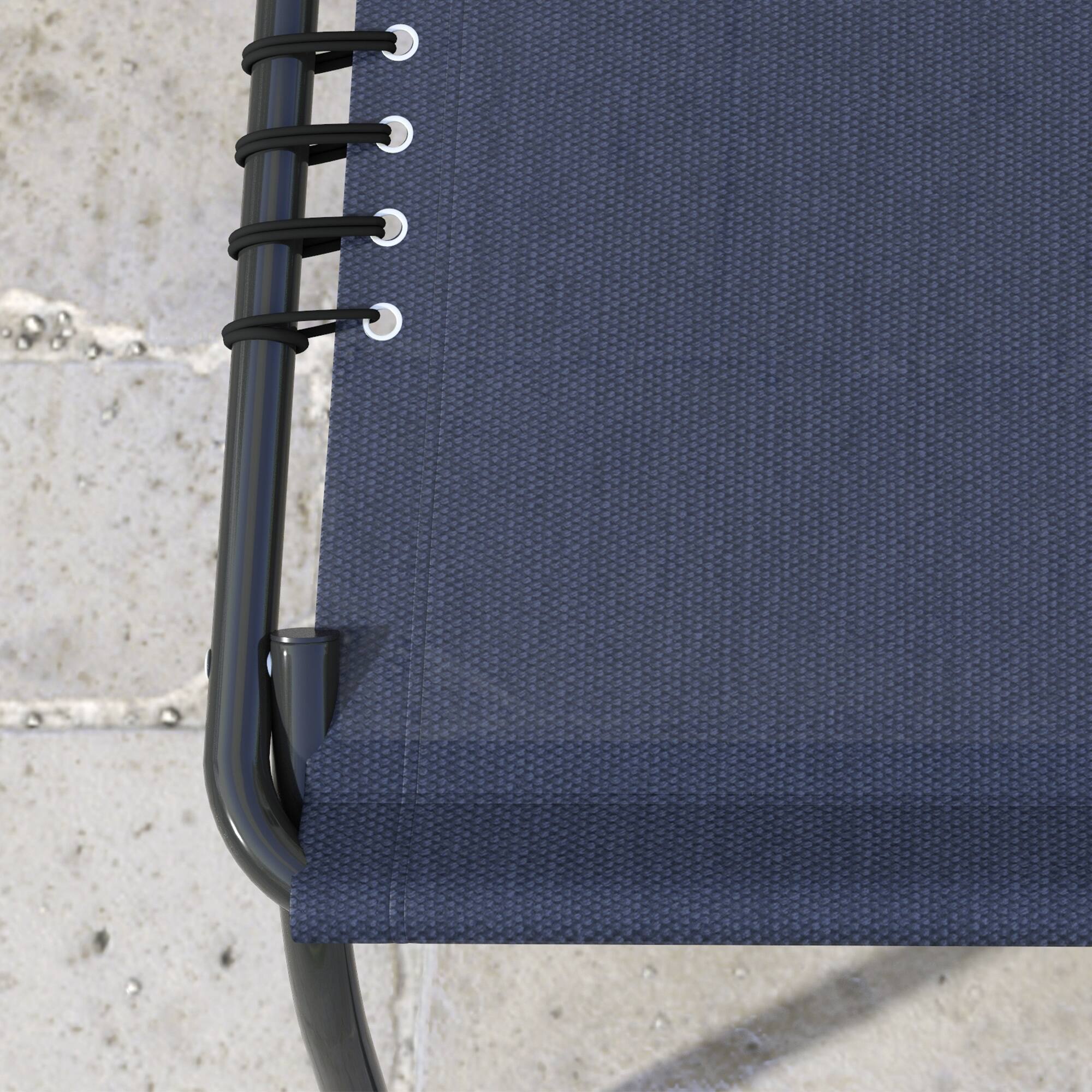 Alt View 8. Outsunny - Folding Chaise Lounge Chair Set of 2, Patio Sun Tanning Chair, Outdoor Chaise Lounger with 4-Position Reclining Back - Dark Blue.