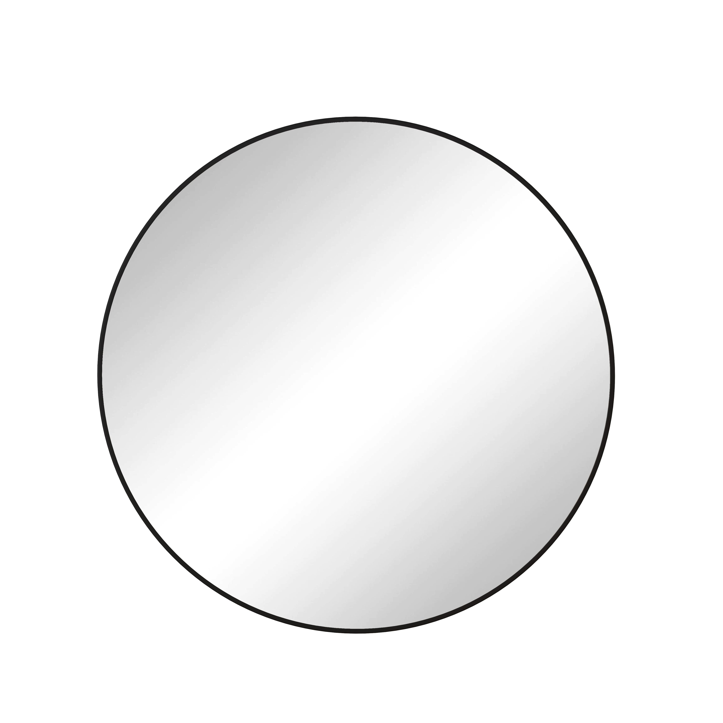 Angle. BreeBe - 28 in Black Round Wall Mirror Metal Framed Vanity Dressing Mirror for Bathroom Living Room Bedroom Decor - Black.