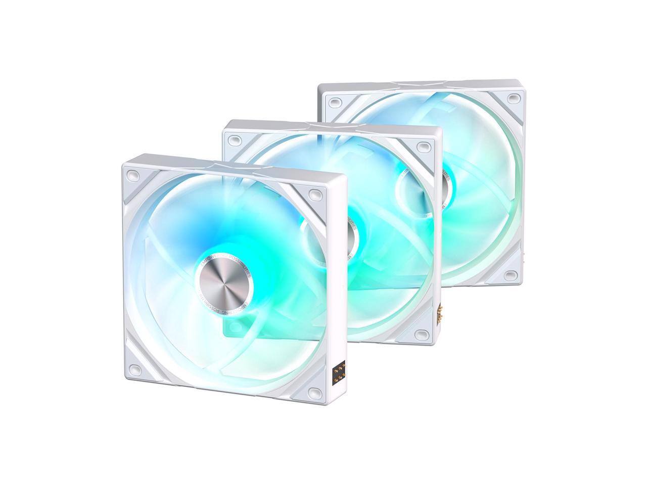 Front. TRYX - TRYX ROTA SL ARGB White 120mm Case Fan 3in1 Contact Connection with Magnetic Cable Gen2 ARGB Light Quiet PC Case Fan - White.