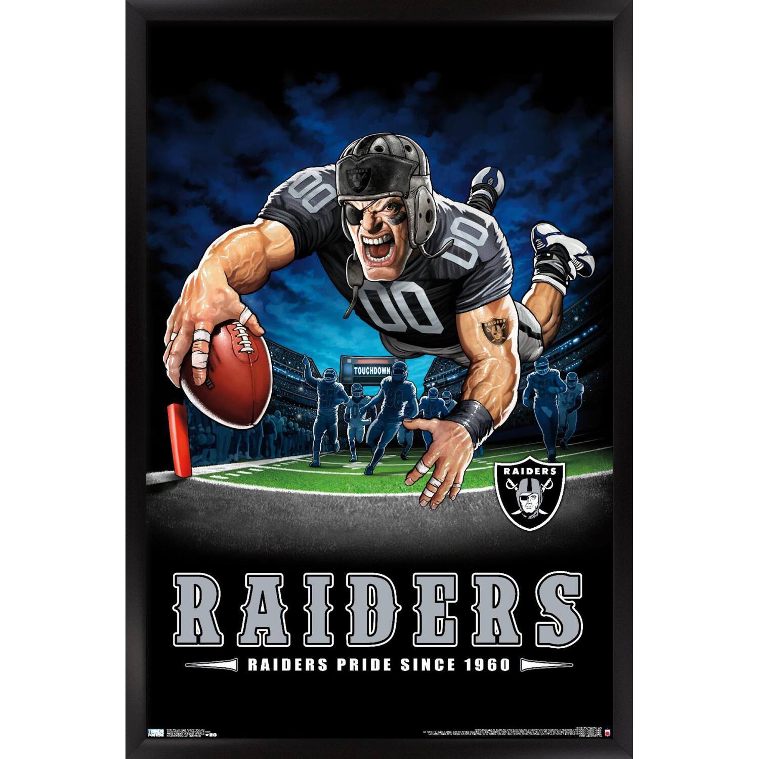 Las Vegas Raiders 24.25'' x 35.75'' Framed Mascot Endzone Poster
