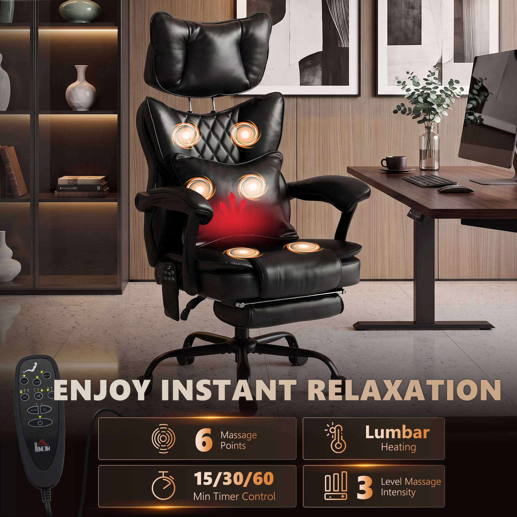 1,9 ABB

King ENJOY INSTANT RELAXATION

TONCON

6 Massage Points  
15/30/60 Min Timer Control  
Lumbar Heating  
Level Massage 3 Intensity