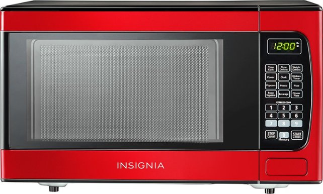 Insignia™ - 0.9 Cu. Ft. Compact Microwave - Red - Front Zoom