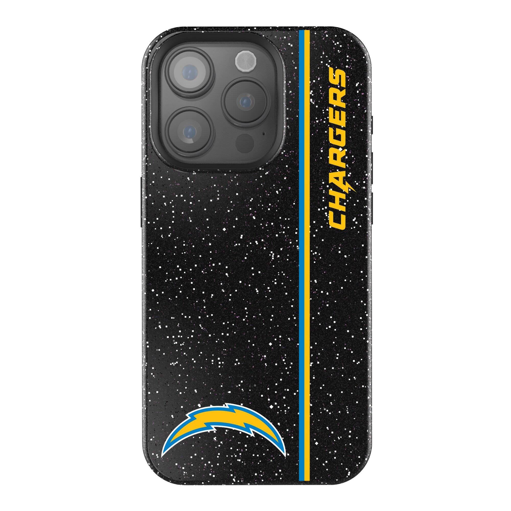Front. Keyscaper - Los Angeles Chargers iPhone Bling Case - 16 - Black.