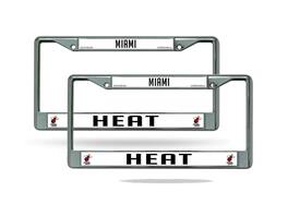 Rico Industries - Miami Heat NBA Chrome Metal License Plate Frame - Set of Two Frames - Multi