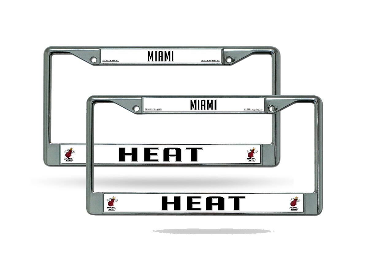 Miami Heat NBA Chrome Metal License Plate Frame - Set of Two Frames