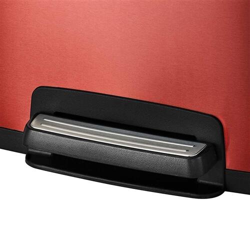 Back. SlickBlue - 13-Gallon Step Lid Trash Can – Modern Kitchen Waste Bin with Quiet, Hands-Free Operation - Red.