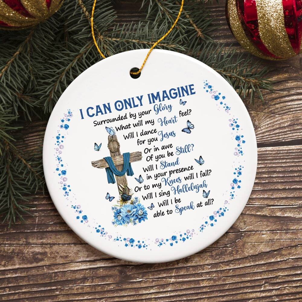 I CAN ONLY IMAGINE  
Surrounded by your Glory  
What will my Heart feel?  
Will I dance for you Jesus  
Or be in awe still?  
Or if you be Still  
Will I Stand in your presence will I fall?  
Or to my Knees  
Will I sing Hallelujah  
Or will I be able to Speak at all?