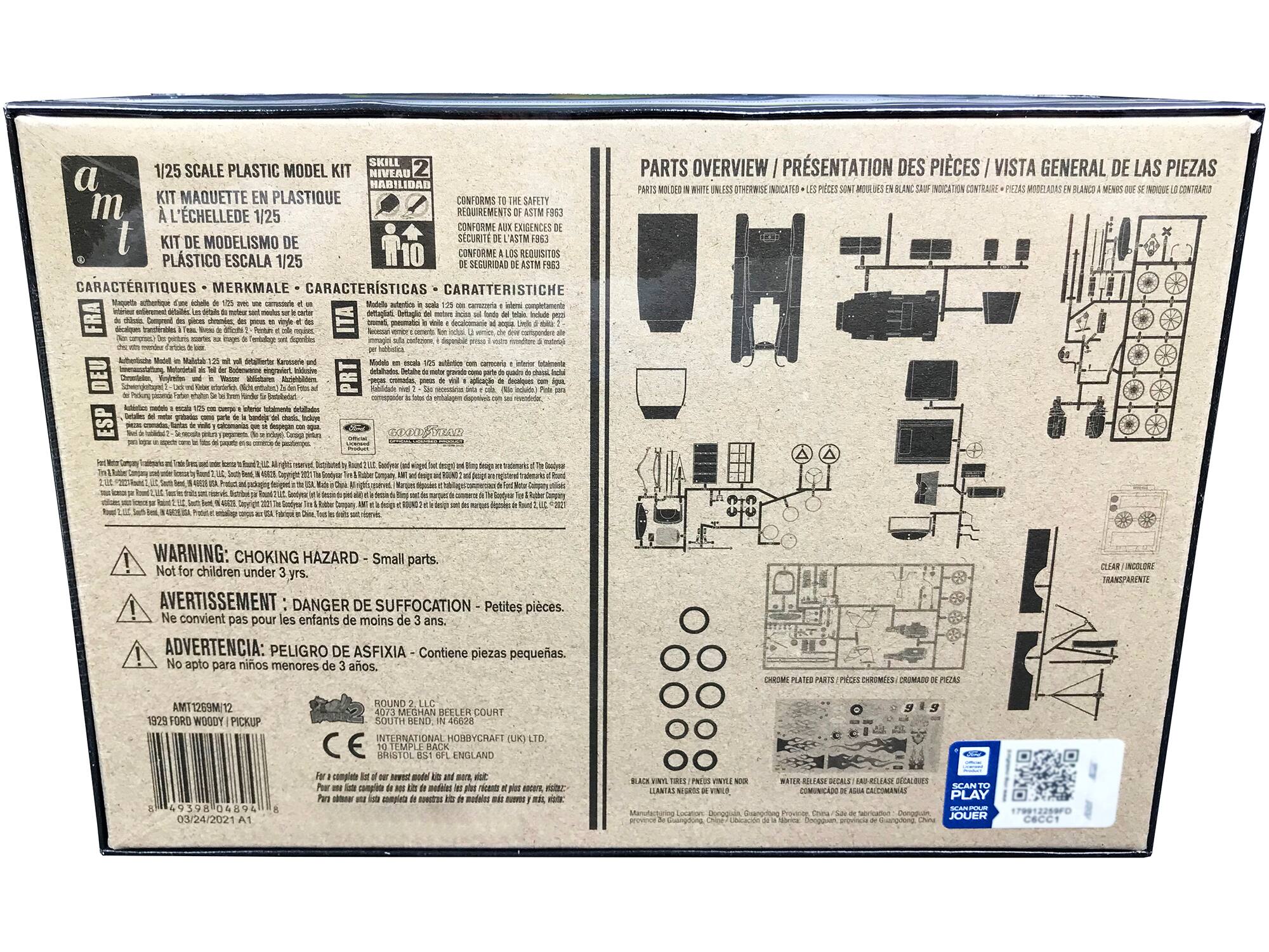 1/25 SCALE PLASTIC MODEL KIT  
KIT MAQUETTE EN PLASTIQUE A L'ECHELLE 1/25  
KIT DE MODELISMO DE PLASTICO ESCALA 1/25  

SKILL 2  
NIVEAU HABILIDAD 2  
CONFORMS SAFETY REQUIREMENTS ASIM CONFORME XIGINCES DE SEGURIDAD ASTM F963  
CONFORME AUX EXIGENCES DE SEGURIDAD ASTM F963  
CONFORME A LAS REGLAS DE SEGURIDAD ASTM F963  

CARACTERISTIQUES - MERKMALE - CARACTERISTICAS  
Maquette authentique comme celle de 1/25 avec un camion et un camion de course.  
Modelo auténtico a escala 1/25 con un camión y un camión de carrera.  
Authentique Model in 1/25 avec un camion et un camion de course.  

PARTS OVERVIEW / PRESENTATION DES PIECES / VISTA GENERAL DE LAS PIEZAS  
PARTS MOLDED IN WHITE UNLESS OTHERWISE INDICATED / LES PIECES MOL