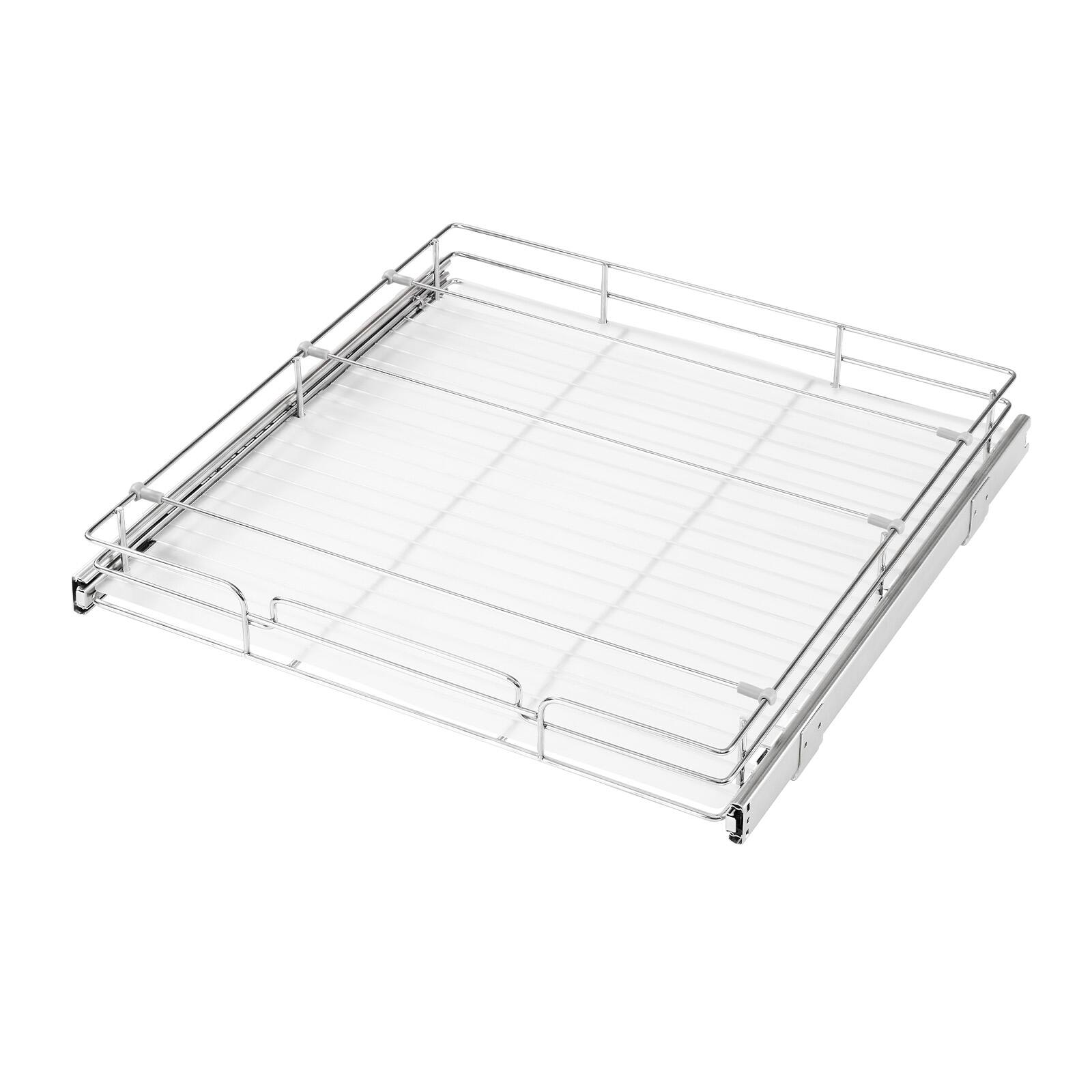 Alt View 5. VEVOR - Pull Out Cabinet Organizer 21.14"W x 20.98"D Steel Slide Out Drawers, for Kitchen Bathroom Pantry Home Organization - Chrome.