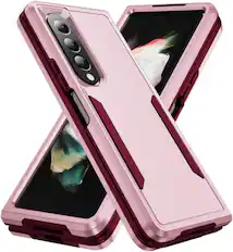 Front. Entronix - Entronix Case Compatible with Galaxy Z Fold 6 - Soft-Touch Dual-Layer Sleek Cover - Pink.