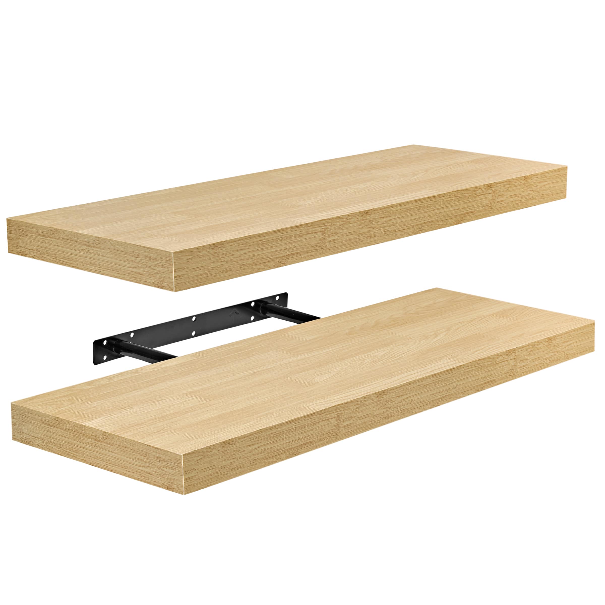 Front. Sorbus - 2 Pack (24"x9") Sorbus Floating Wall Shelves for Bedroom, Decor, Kitchen, Living Room - for Trophies, Frames, Bookshelf - Maple.
