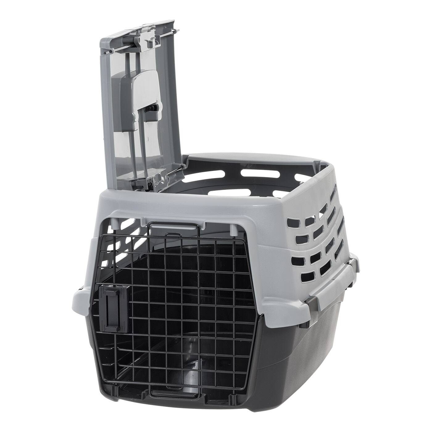 Alt View 3. IRIS USA - IRIS USA Small Pet Travel Carrier with Front and Top Access, Black/Gray.