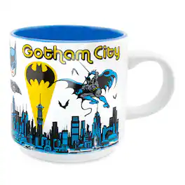 DC Universe - DC Comics Batman Allover Print Single Stackable Ceramic Mug | Holds 13 Ounces - Yellow