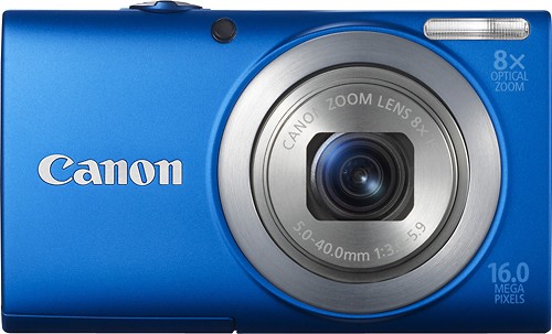  Canon - PowerShot A4000 IS 16.0-Megapixel Digital Camera - Blue