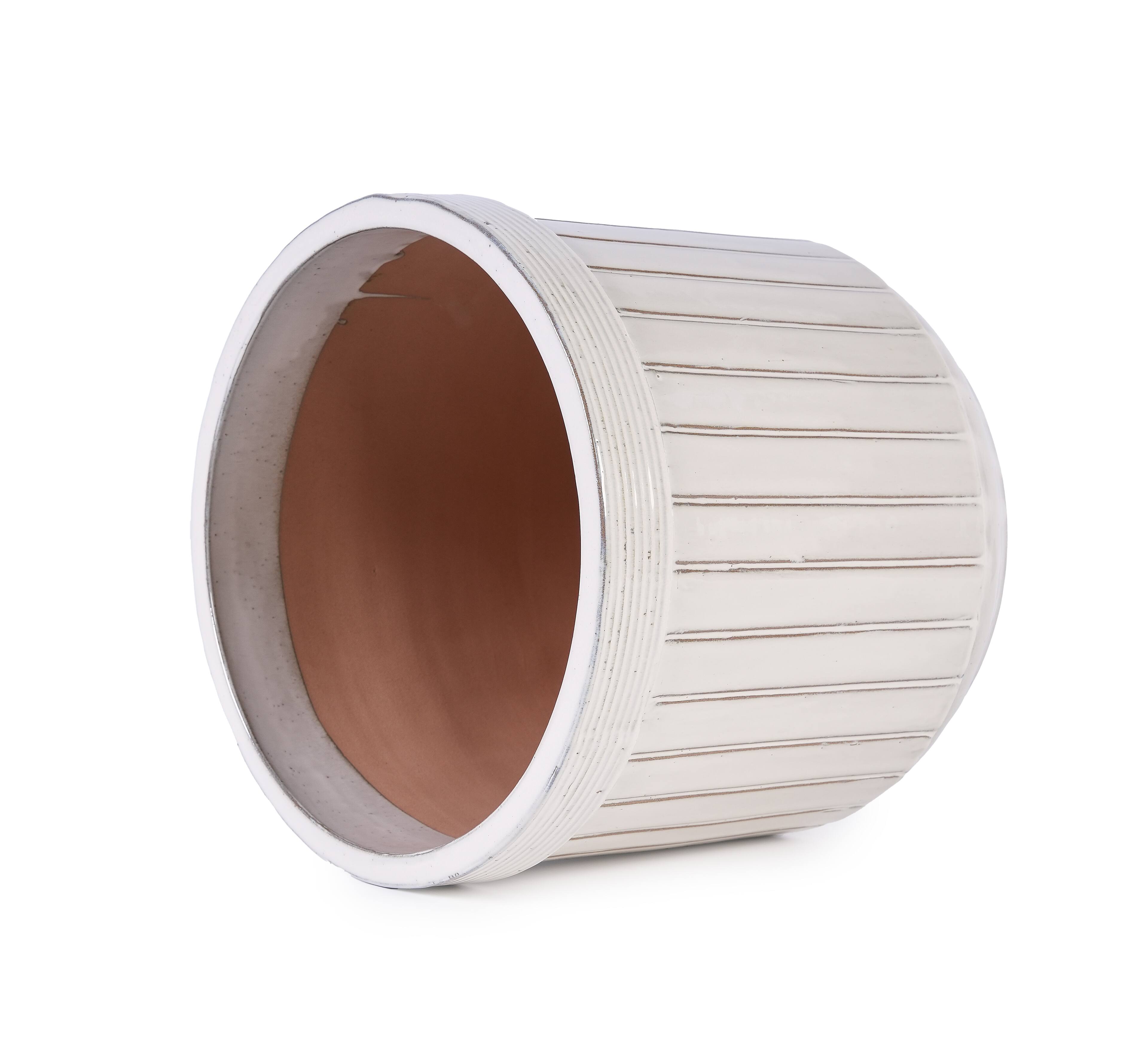 Alt View 8. Loheer - Ceramic Planter Set Loheer Handmade White Ceramic Planters Set of 4, 6 8 10 12 Inch Indoor Outdoor Pots.