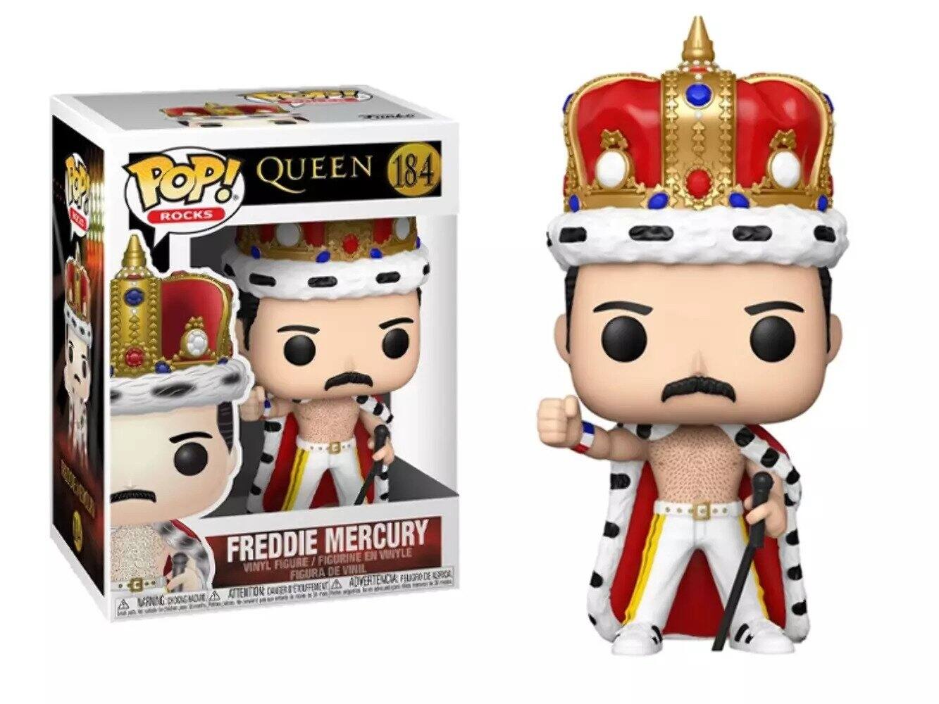 POP! QUEEN 184 ROCKS FREDDIE MERCURY FIGURINE EN VINYLE FIGURE / VINYL DE VINIL FIGURA FEUCRO DE ERICA 3 A ADVERTENCIA ATENTON CAE ETUFEL NARNING DOOGNOUE