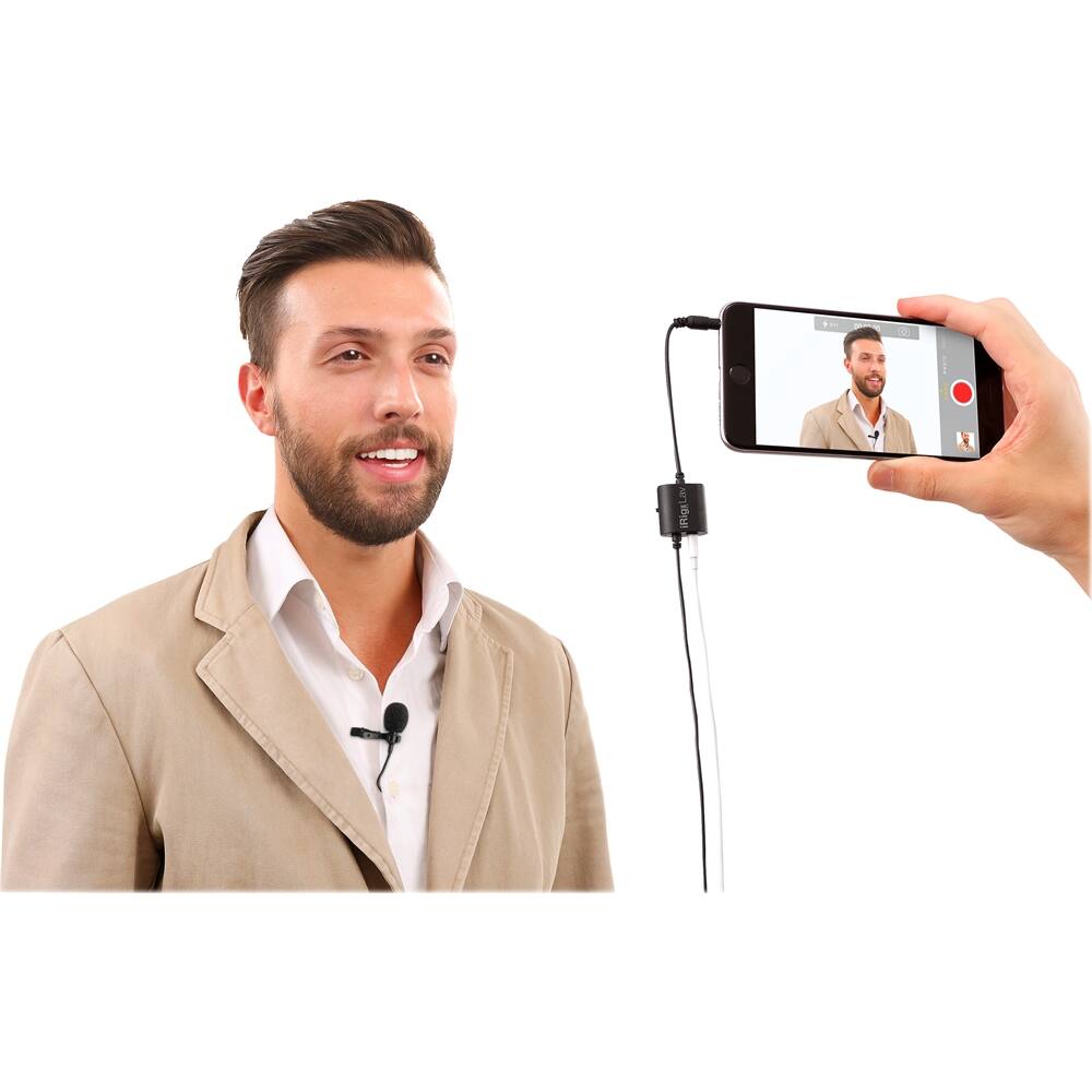 Alt View 17. IK Multimedia - iRig Mic Lav Omnidirectional Condenser Lavalier Microphone - Black.