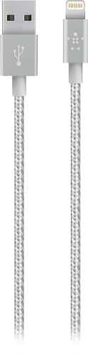 Belkin - MIXIT 3.9' Lightning-to-USB Type A Charging Cable - Silver - Larger Front