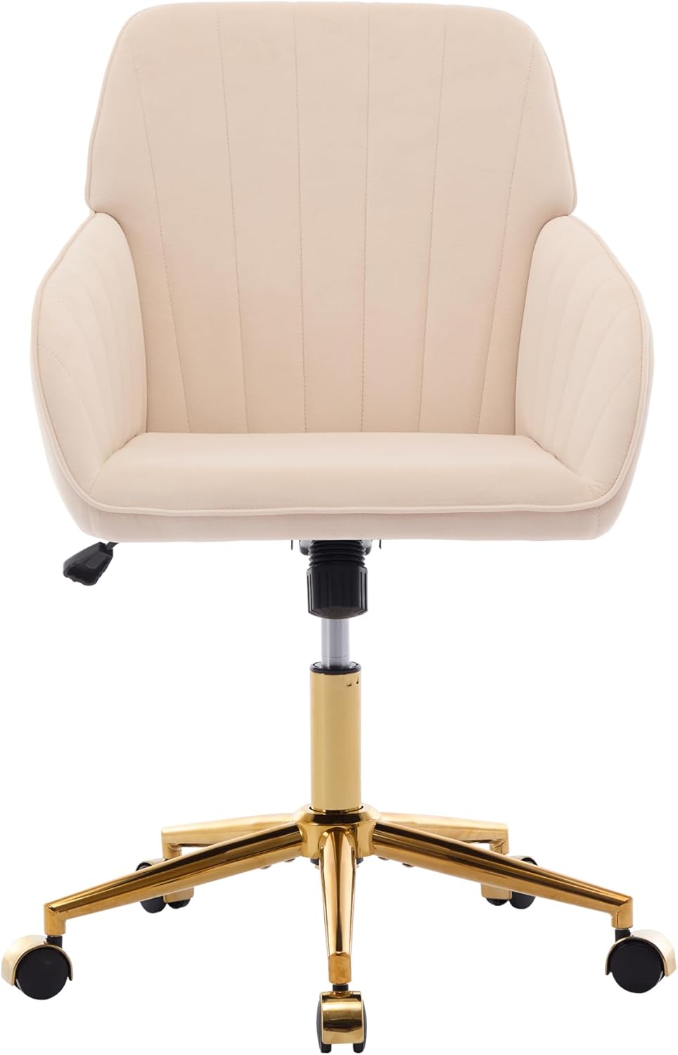 Alt View 6. Trinkets Crazed - 24.6" Velvet Office Chair, Ergonomic Swivel Desk Chair with Memory Foam Seat - Adjustable Height Computer Chair - khaki.