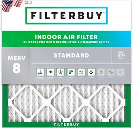 Filterbuy - 21.25x21.25x1 MERV 8 Dust & Allergy Defense, Electrostatic Pleated HVAC AC Furnace Air Filters Replacement (1-Pack) - Silver