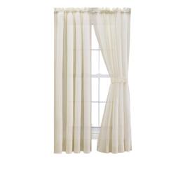 Ellis Curtain - Cotton Voile 1.5" Rod Packet Tailored Curtain Panel Pair for Windows 80" x 54" - Natural