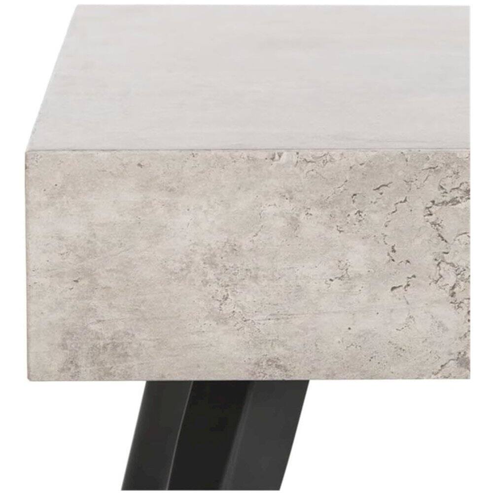 Angle. Safavieh - Home Collection Cedric Light Grey and Black Rectangular Midcentury Modern Coffee Table - Gray.