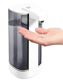 FINEAK - 500ml Touchless Rechargeable Soap Dispenser 4 Levels Wall Mount Waterproof - Black