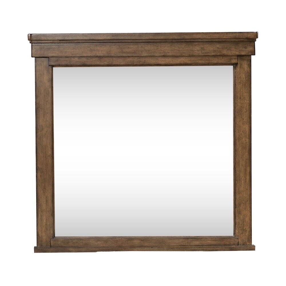 Back. Liberty Furniture Industries - Carolina Park Mirror Transitional Wood Framed 42" x 40" - Amber Brown - Amber Brown.