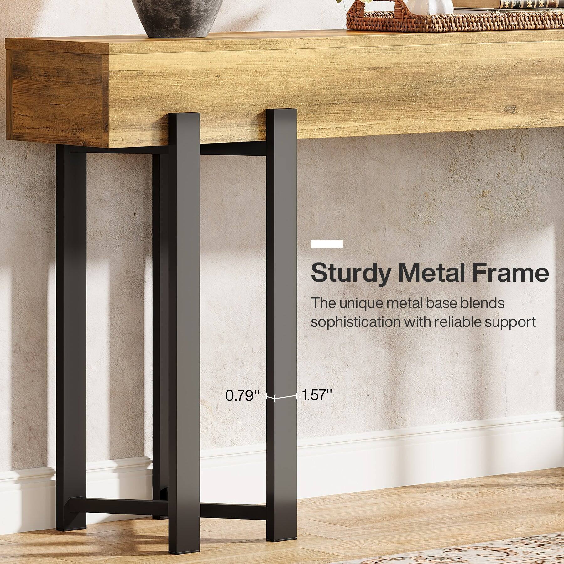 Sturdy Metal Frame  
The unique metal base blends sophistication with reliable support  

0.79"  
1.57"