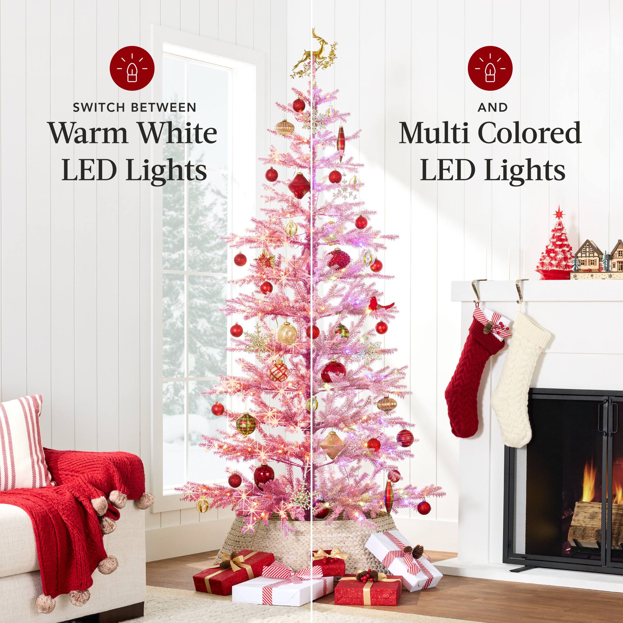 SWITCH BETWEEN Warm White LED Lights AND Multi Colored LED Lights