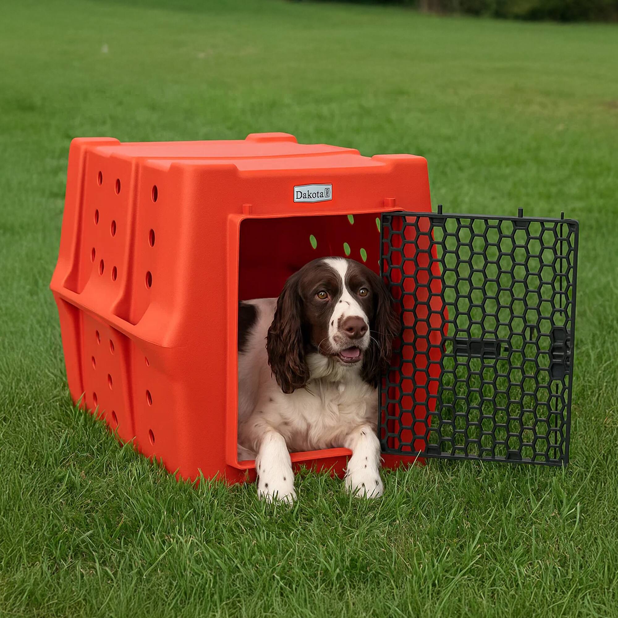 Alt View 3. Dakota 283 - Dakota 283 Canine Rough and Tough Economy Pet Kennel, Intermediate, Orange.