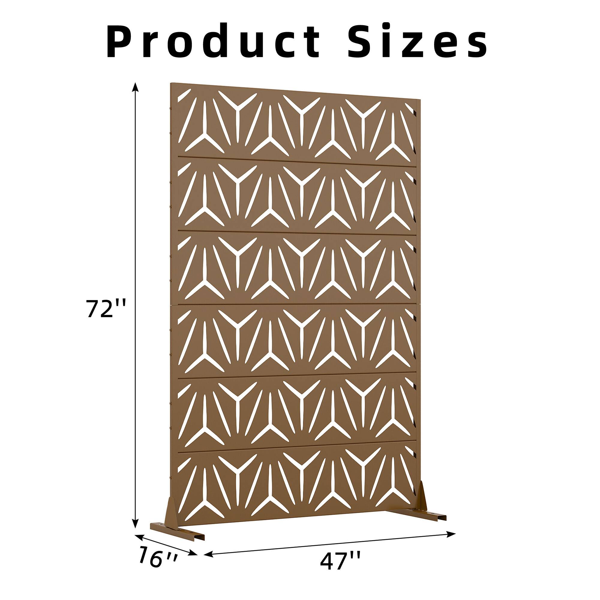 Product Sizes

72"  
47"  
16"
