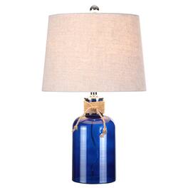 Jonathan Y - Azure 23.5" Glass Bottle LED Table Lamp - Cobalt/Natural