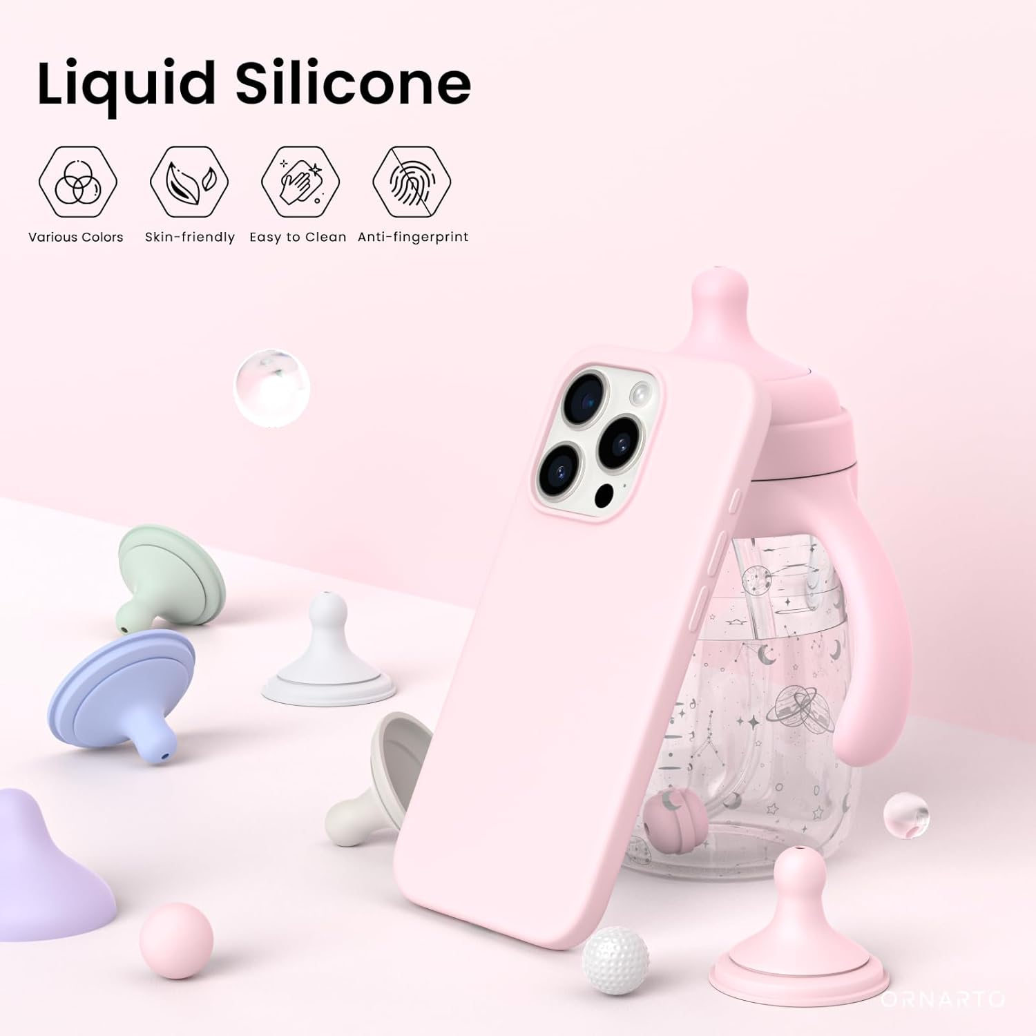 Liquid Silicone Various Colors Skin-friendly Easy to Clean Anti-fingerprint ORNARTO