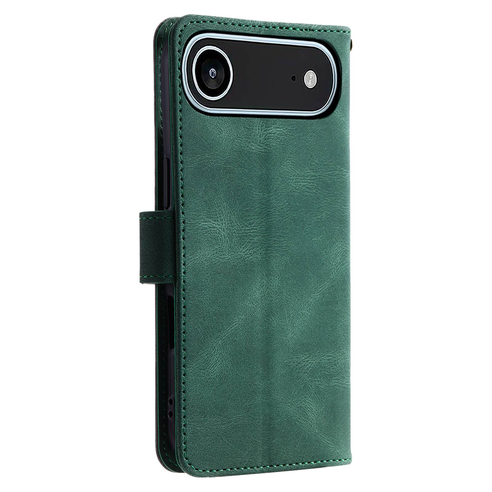 Left. Dteck - Wallet Case for Apple iPhone Air 2025,Vintage PU Leather Flip Card Holder Kickstand Magnetic Closure Phone Cover - Green.