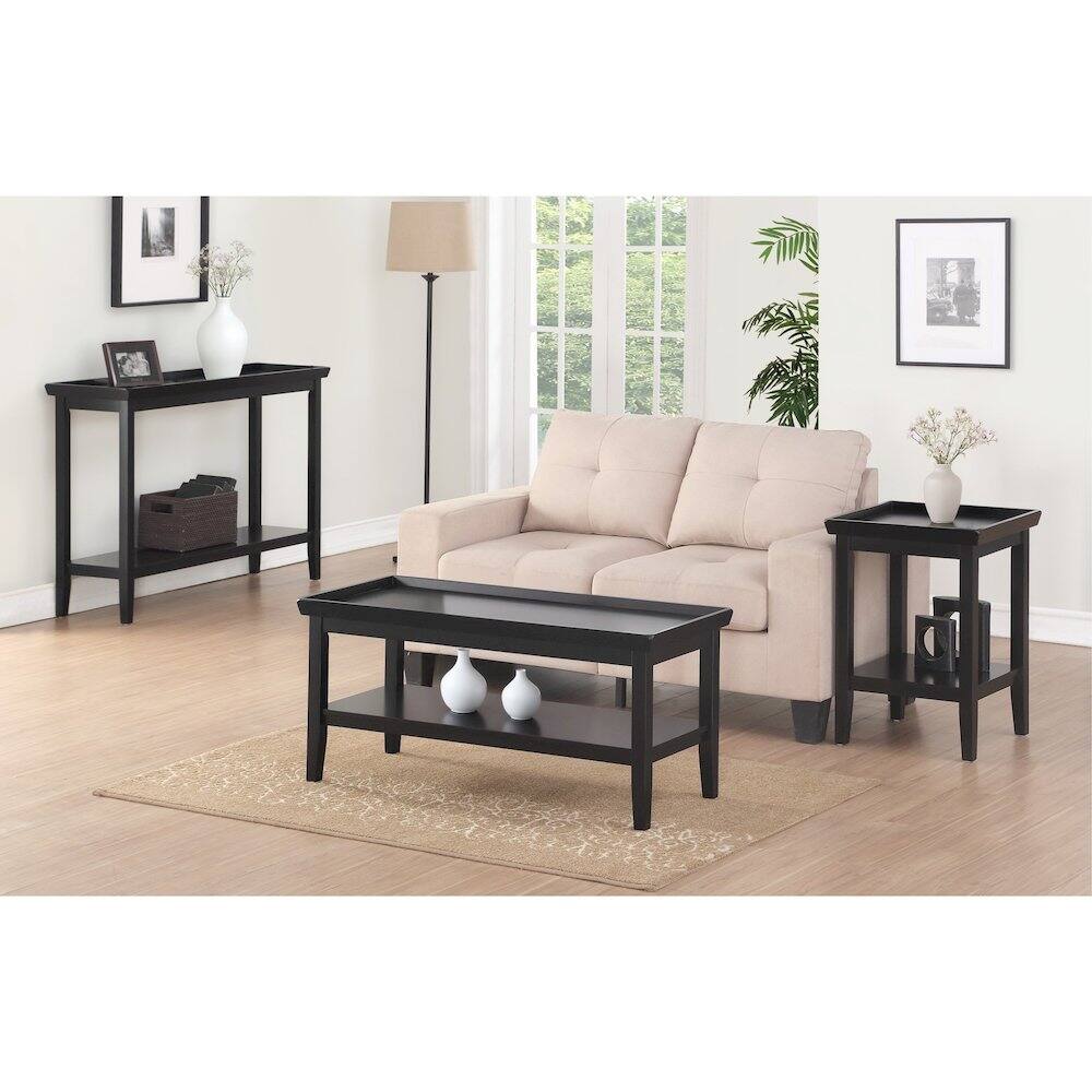 Alt View 1. Convenience Concepts - Ledgewood Coffee Table with Shelf - Black.