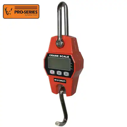 PRO-SERIES By Buffalo Tools CRANE SCALE N di kg HOLD UNIT TARE ZERO 660 LB CAPACITY