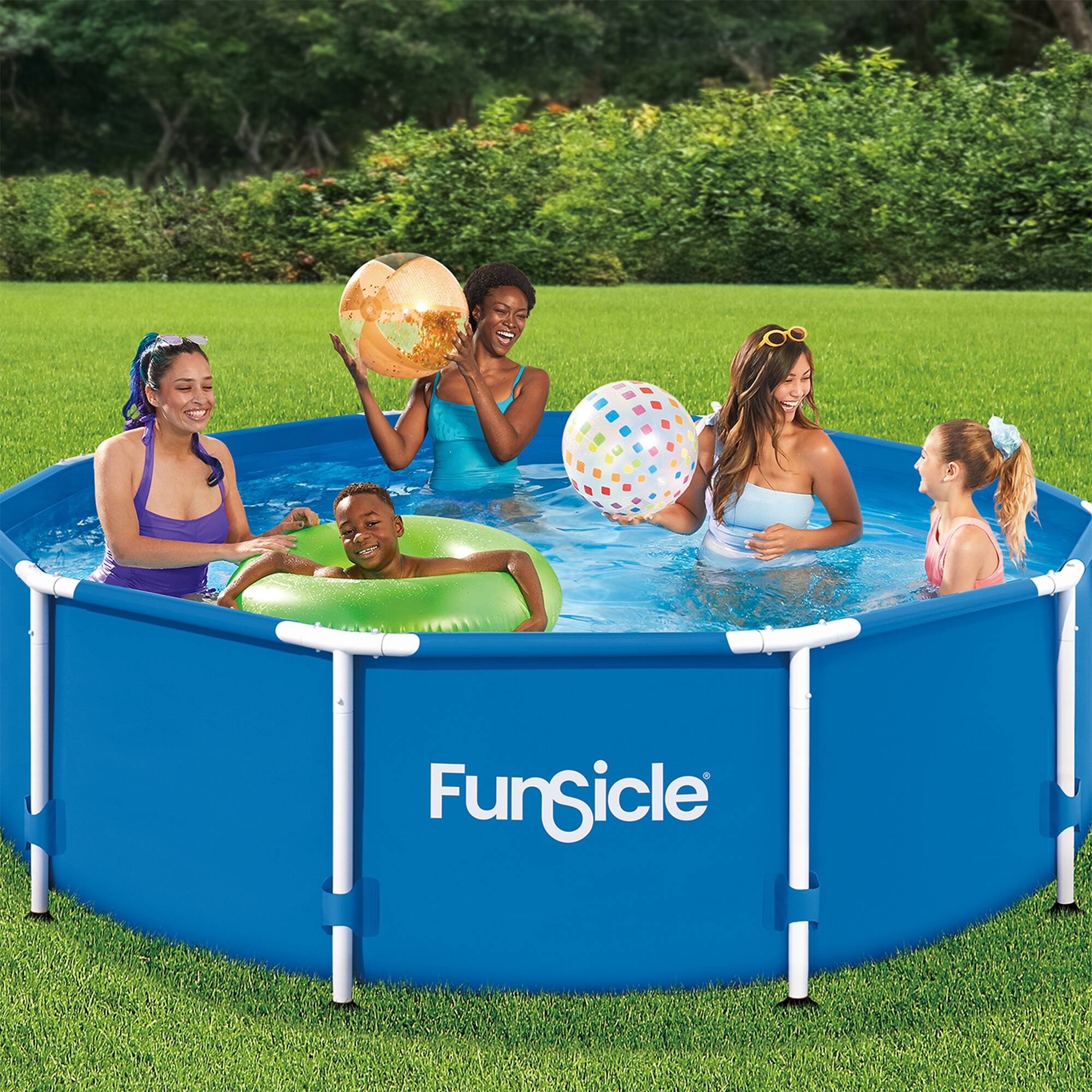 Alt View 5. Funsicle - Funsicle 10' x 30" Outdoor Activity Round Frame Above Ground Swimming Pool Set - Blue.