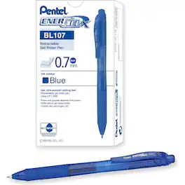 Pentel - EnerGel-X Retractable Liquid Gel Pen, Blue, 0.7mm, Pack of 12