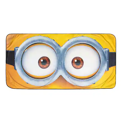 Front. Surreal Entertainment - Despicable Me Minions Face Sunshade for Car Windshield | 64 x 32 Inches - Yellow.