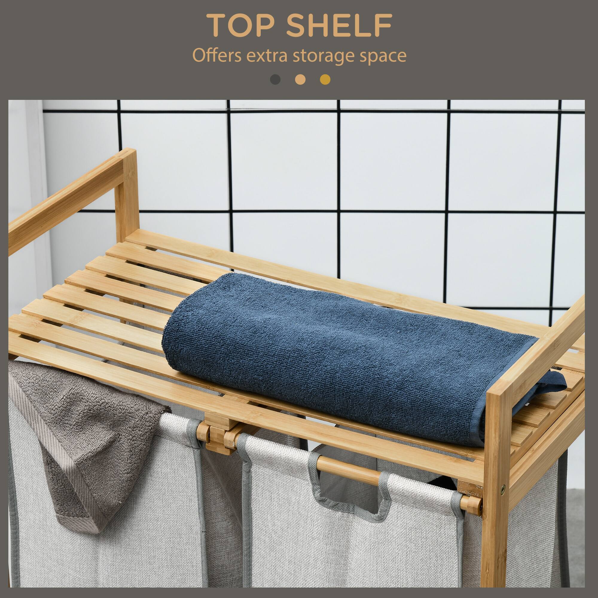 TOP SHELF  
Offers extra storage space